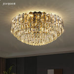 lampe moderne élégante cristal doré brillant led transparent chambre salon
