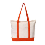 sac main toile beige uni casual bandoulière poches réutilisable grande capacité