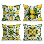 taies d'oreiller polyester citron vintage naturel fleurs blanches couleurs vives décoration maison jacinthe