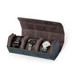 boîte montres cuir velours marron foncé classique portable sécurisée fourre tout