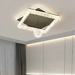 plafonnier led moderne noir doré blanc cristaux élégant boule lumineuse