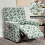 housse fauteuil inclinable beige clair tissu petits points noirs protection siège salon moderne extensible