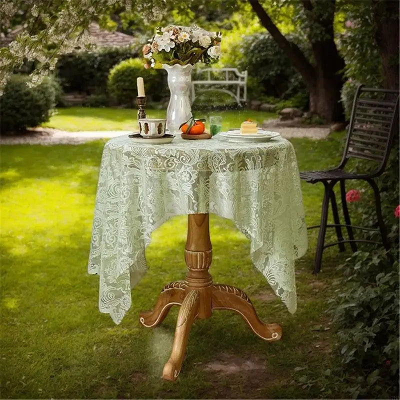 nappe table verte claire floral ajouré classique réutilisable hiver noël été
