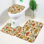 ensemble tapis bain salle bain rouge fleurs roses motif moderne coton doux décoratif