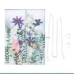 porte clés fleurs séchées multicolore chaîne métal moderne décoratif transparent
