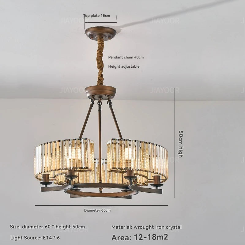 lustre moderne suspension bronze doré ampoules e14 chaines transparentes verticales 105 55cm