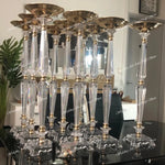 bougeoirs transparents dorés facettes brillants mariage fiançailles haute taille élégants classiques