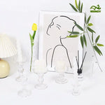 bougeoir verre classique transparent gravé décoration maison bougie aromathérapie ornement table