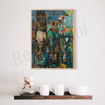 Une scène colorée et abstraite, mettant en valeur des formes et des motifs géométriques dans une palette vibrante de teintes, offrant une expérience visuelle stimulante.