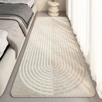 tapis moderne rayures horizontales beige gris antidérapant lavable salon chambre porte entrée