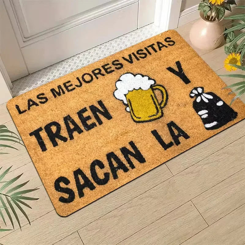tapis d'entrée moderne humoristique imprimé bière pizza tacos 30x50cm 40x60cm 50x80cm résistant adultesextérieur