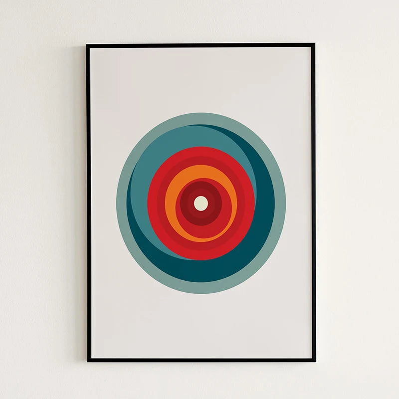 affiches abstraites géométriques cercles concentriques toile minimaliste maison salon opaque vertical