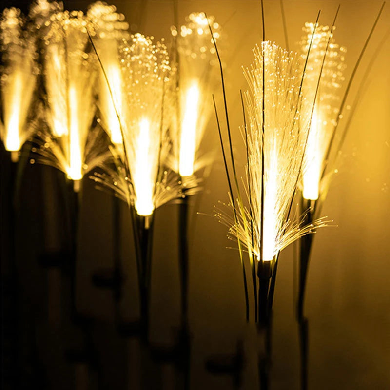 plantes artificielles lumineuses fibre optique extérieures blanc vert moderneétalement clipsextérieur résistantétalement