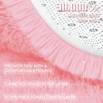 tapis rond doux rose peluche moderne salon chambre coucher voyage pique niqueextérieur