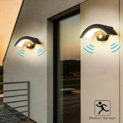 Applique murale LED extérieure en forme d'éventail avec détecteur de mouvement - Design moderne