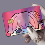 stickers carte bancaire laser waterproof antiusure dessin animé mascotte mignonne adhésifs rembourrables sans résidu