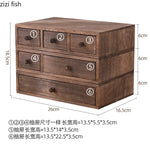 boîte bijoux bois marron rustique tiroirs poignées rangement accessoires maquillage organisation moderne