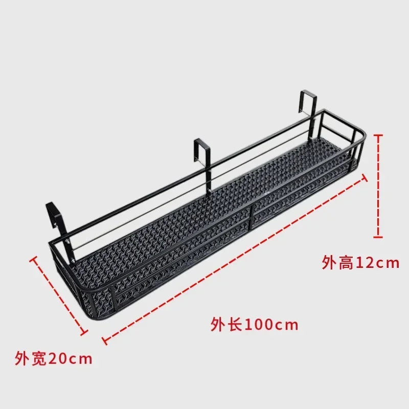 étagère plantes métal noire moderne grille perforations clips