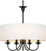 lustre bronze blanc texture tissée classique éclairage intérieur salon salle manger