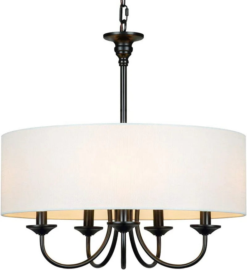 lustre bronze blanc texture tissée classique éclairage intérieur salon salle manger