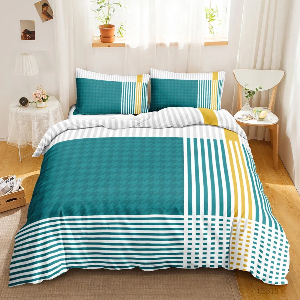 Housse de couette sur lit king size avec décoration chambre