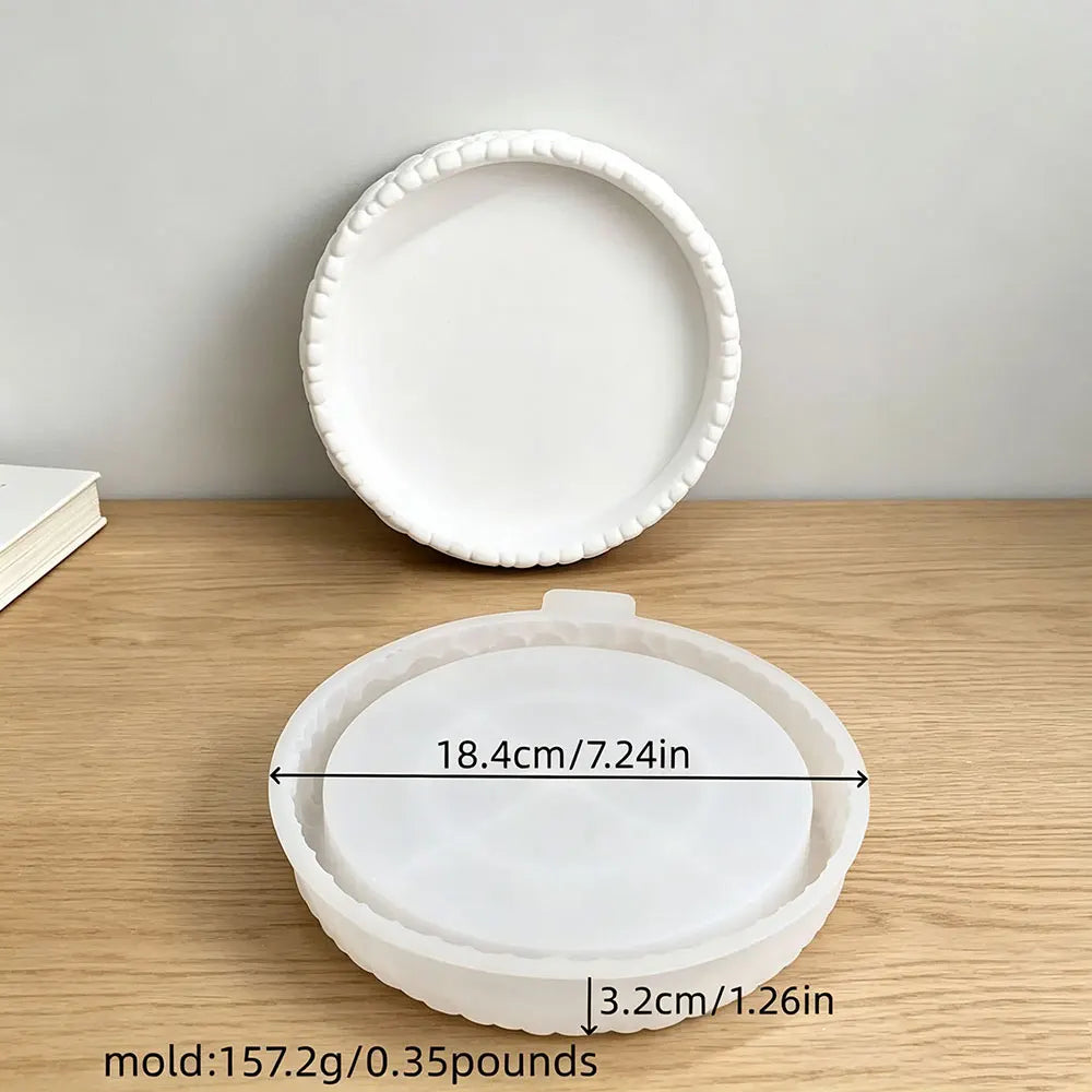plateau silicone decoratif deux parties texturé moderne blanc vert rose violet mousse fleurs artificielles