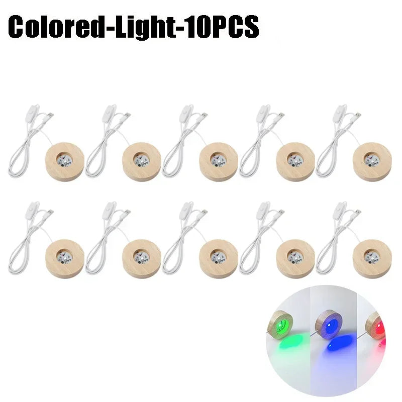 lampe led base bois texture moderne câble usb interrupteur multicolore