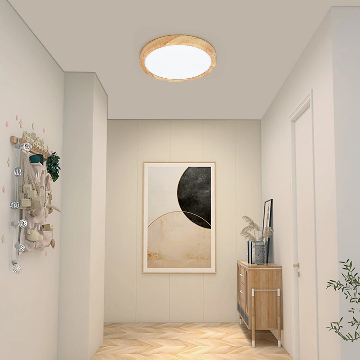 plafonnier led grain bois moderne blanc vis facile éclairage quotidien 2000 82000 lumens