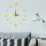 horloge murale DIY moderne numéreuse aiguille vert fluo doré rouge noir