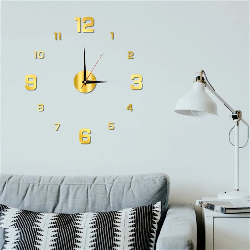 horloge murale DIY moderne numéreuse aiguille vert fluo doré rouge noir