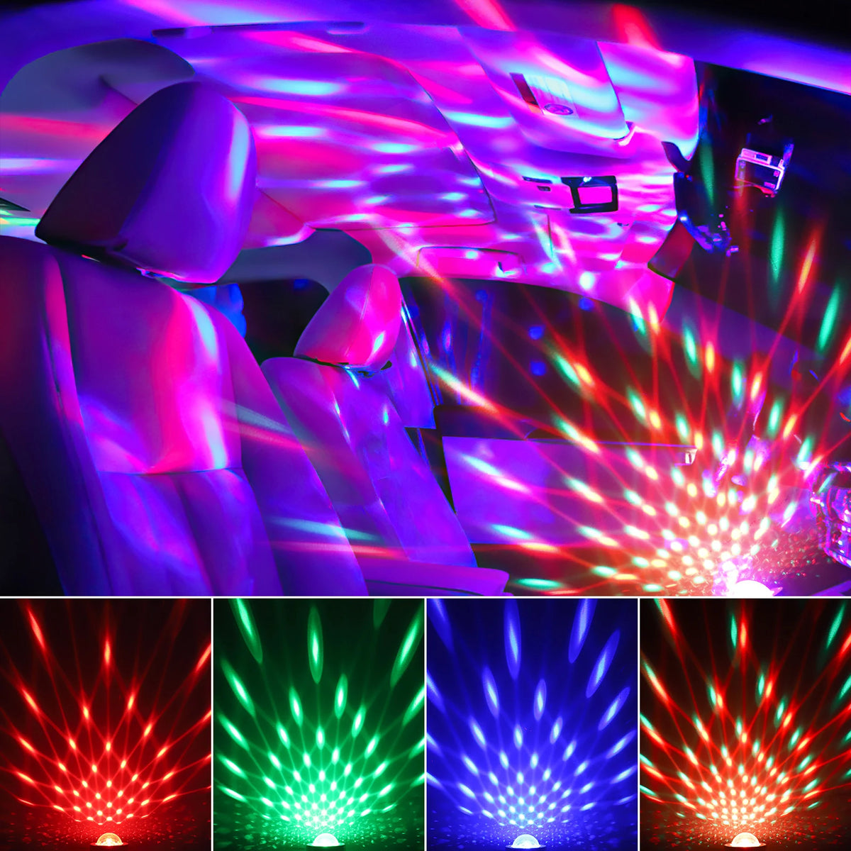 lumière led disco boule multicolore portative effet son activé moderne aimantée 3watts rechargeable câble