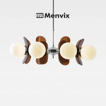 suspension lumineuse moderne disques géométriques blanc marron orange doré