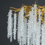 suspension lumineuse moderne dorée blanches translucides branches naturel salon chambre restaurant étude