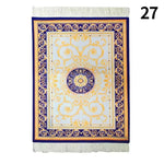 tapis ornements floraux géométriques franges blanches non glissant rouge vert beige