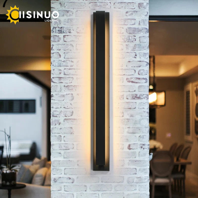 éclairage led moderne applique murale noir rectangulaire hydrofuge 85v 265v