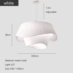 suspension lumineuse moderne tissu blanc plissé salon chambre salle manger
