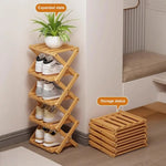 étagère pliable bois chaussures moderne réutilisable niveaux entrée couloir petit espace