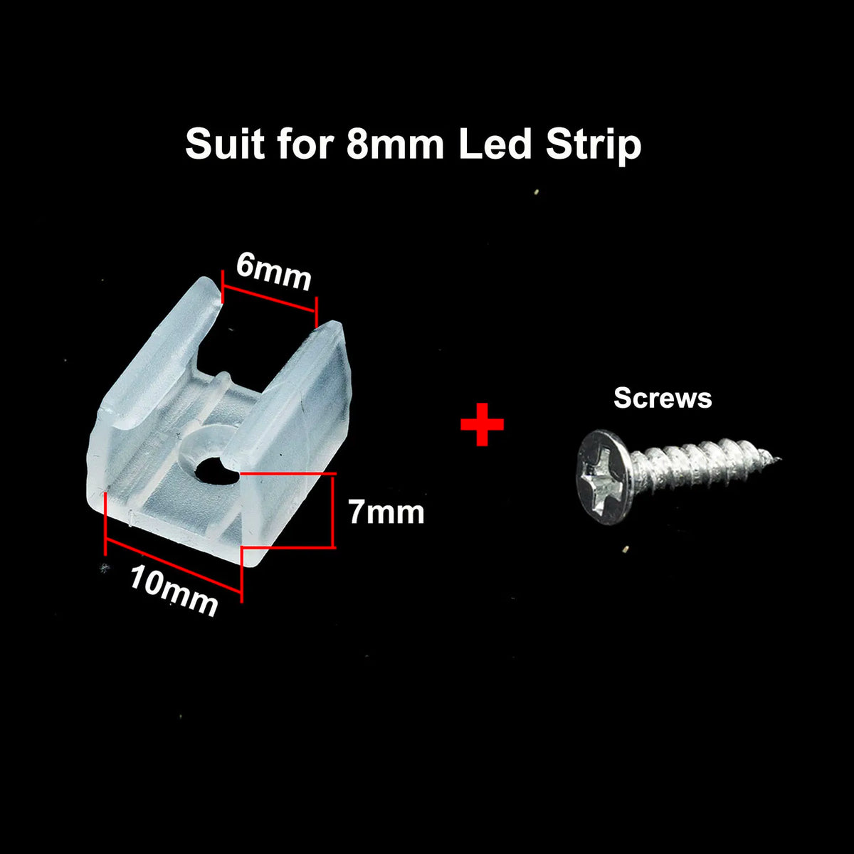 clips fixation ruban led transparent vis bande lumineuse neon flexible support blanc