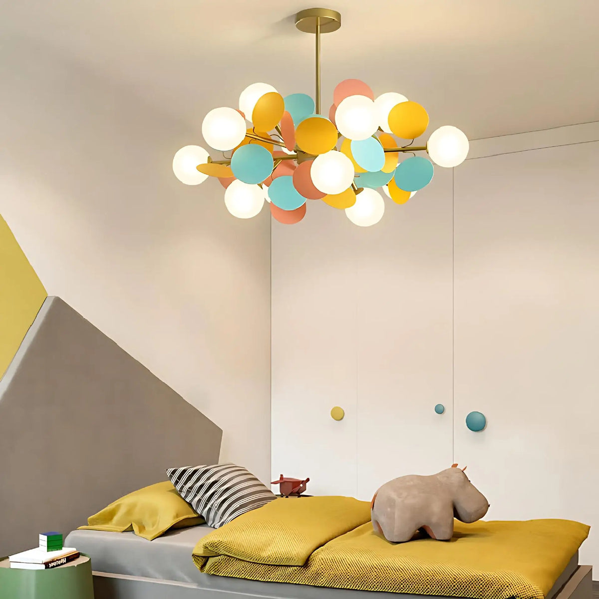 Suspension lumineuse moderne verre dépoli blanc bleu clair jaune rose orange pince suspension