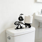 porte rouleau papier toilette forme fourmi noir blanc rose vert texture rayée décoration salle
