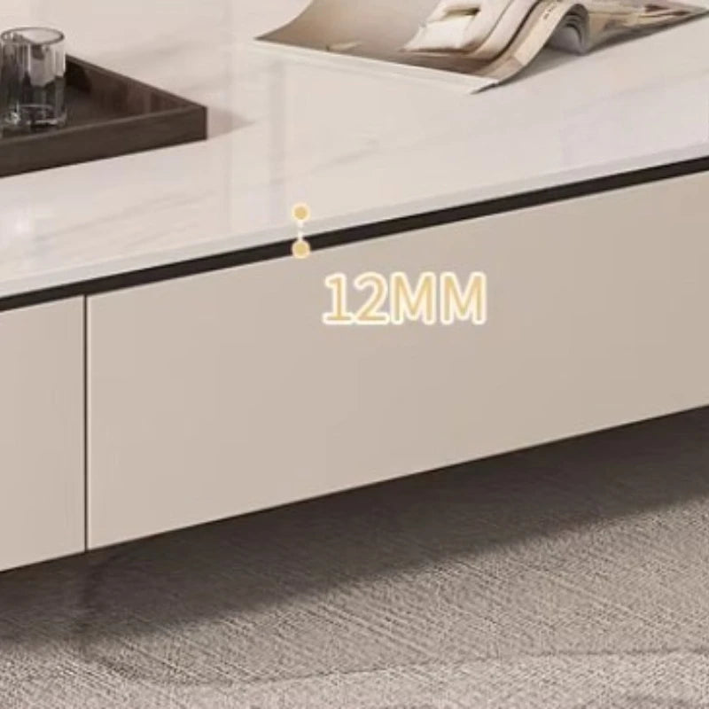 table basse moderne rectangle bois blanc noir tiroirs plateau amovible minimaliste italien