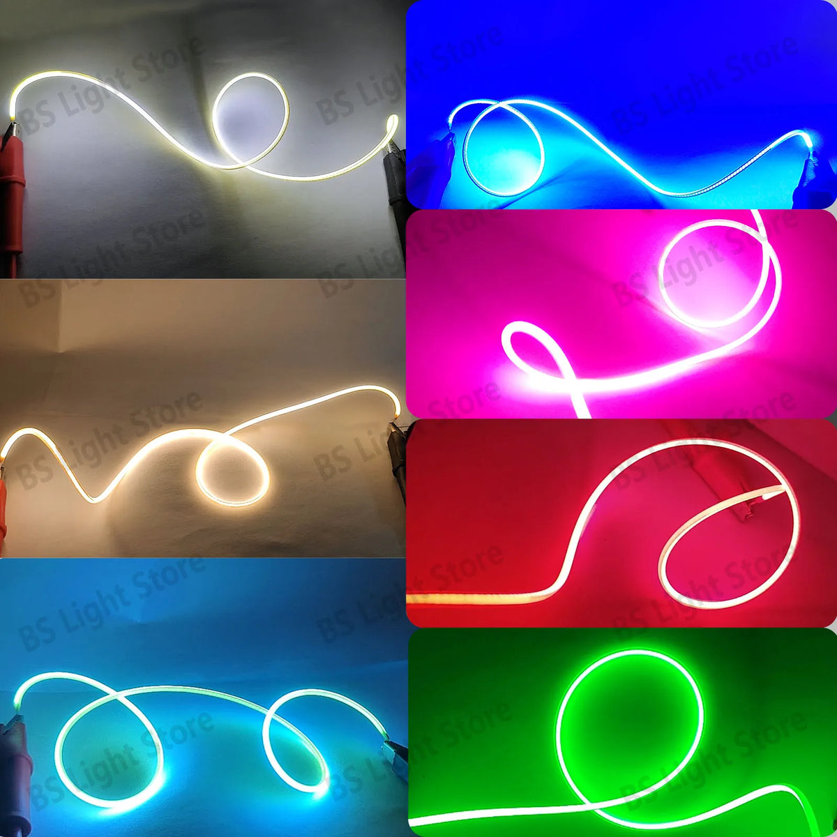 ruban led flexible lumineux décoration intérieure clips fixation couleur orange blanc rouge