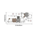 sticker mural cartoon chats gris blanc rose bleu smile decoration intérieure salon chambre enfant
