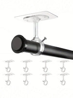 rideau polonais supports tige vis noirs modernes anneaux suspension polyester