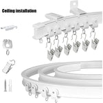 rideau fenêtre moderne noir clips acier inoxydable plaque métallique rallonges suspension vis boulons pvc