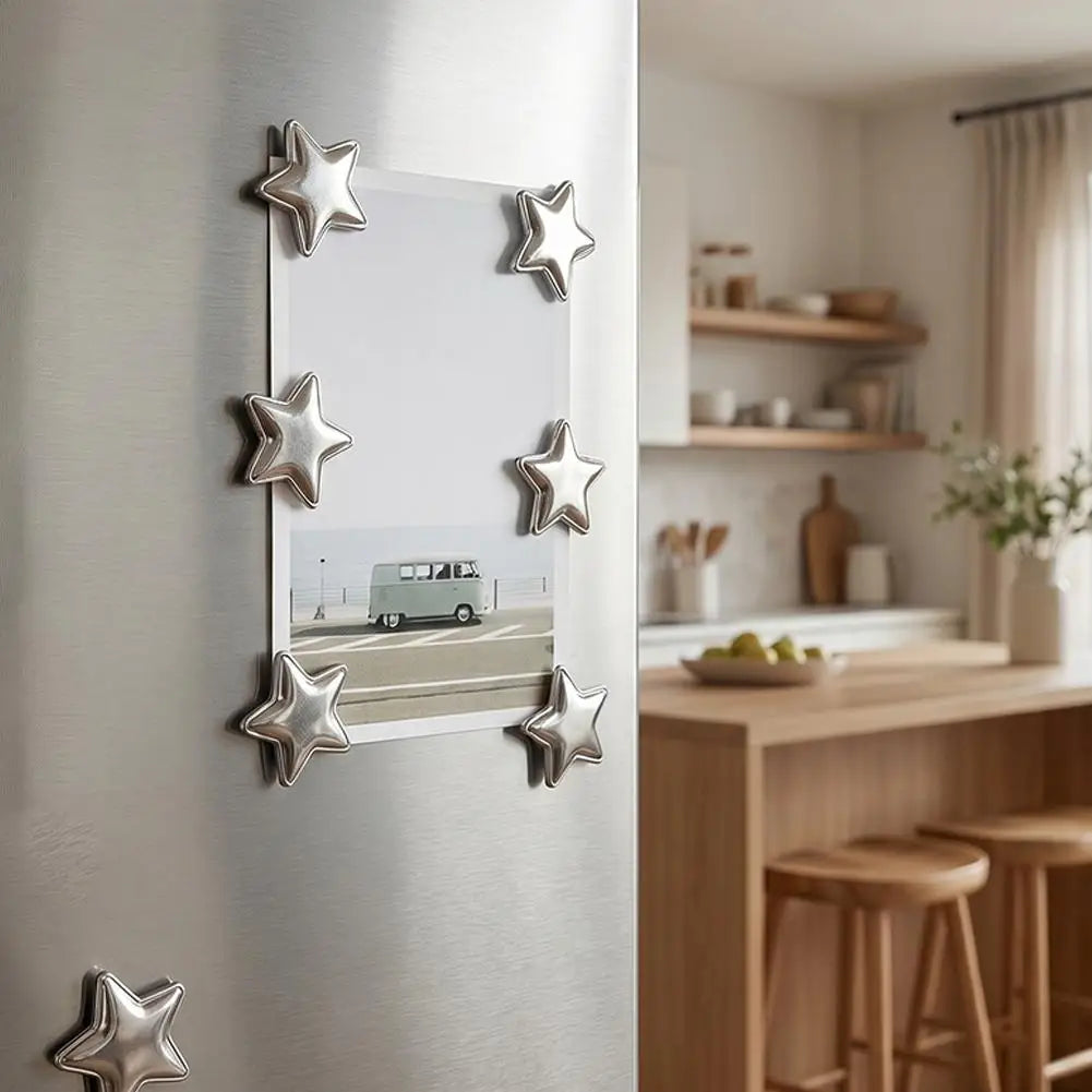 aimants étoile argentés moderne réfrigérateur tableau blanc photos décoration chambre 10 pièces