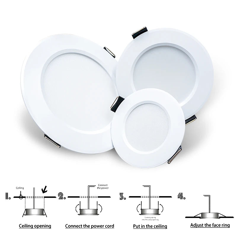 lampe led encastrable moderne blanc clips guide 3w 5w 7w 9w 12w 15w