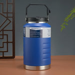 thermos bouteille 1500ml 2000ml acier inoxydable rayures horizontales poignée couvercle moderne vert olive noir