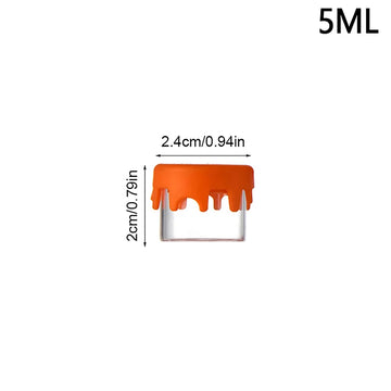 pots épices verre couvercle silicone orange vert transparent moderne minimaliste gouttes peinture adhésif