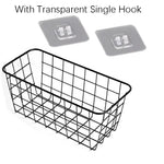 panier métallique noir grille minimaliste clips rangement cuisine chambre